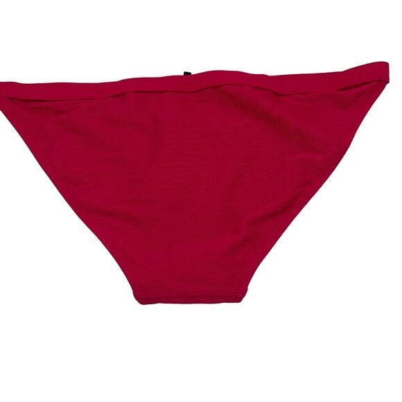 NWT J. Crew Fuchsia Pink Ribbed Hipster Bikini Swim Bathing Suit Bottom Large - Picture 5 of 8